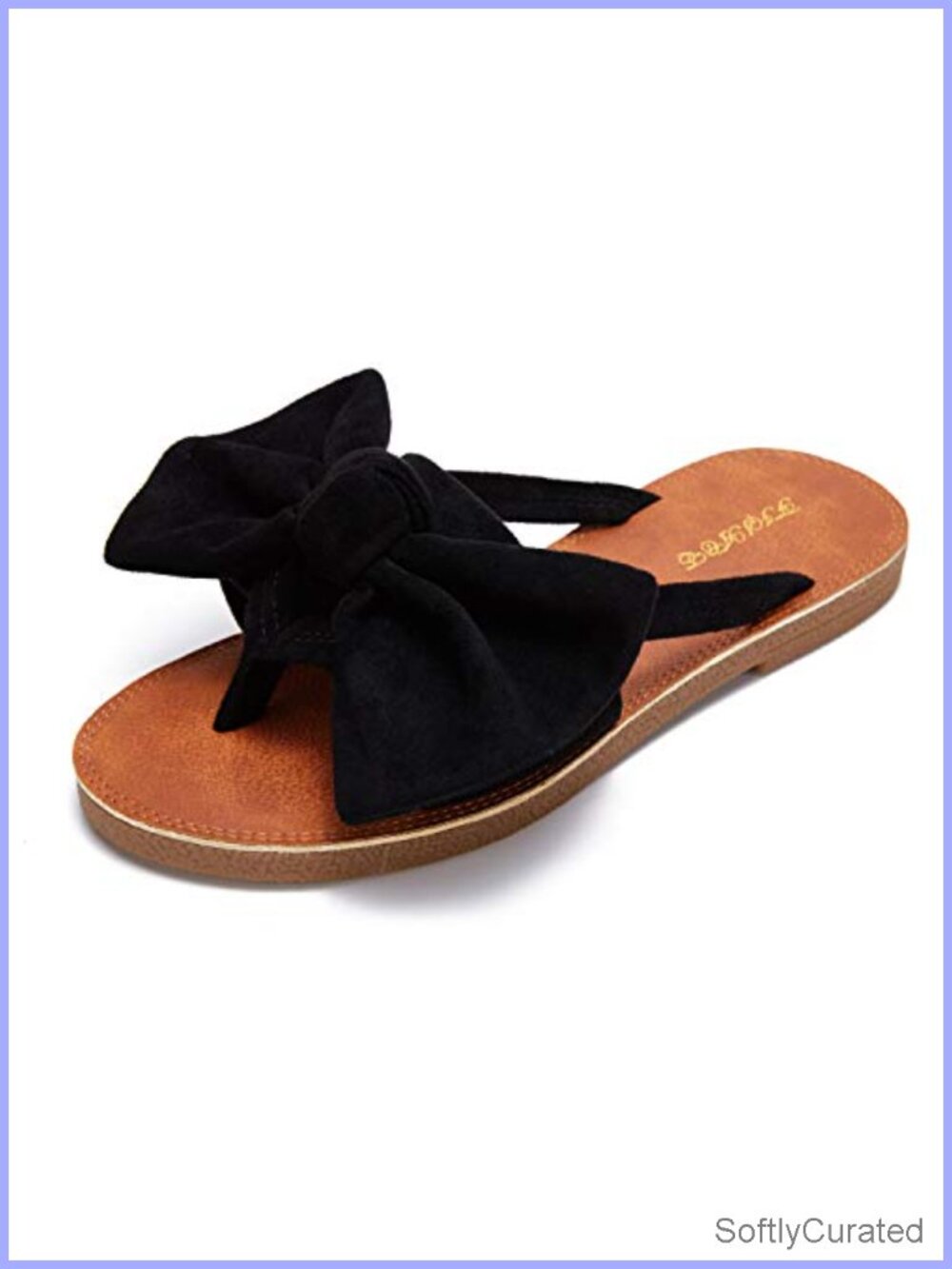 FISACE Womens Bow Flat Sandals Slip On Flip Flops Summer Beach Shoes